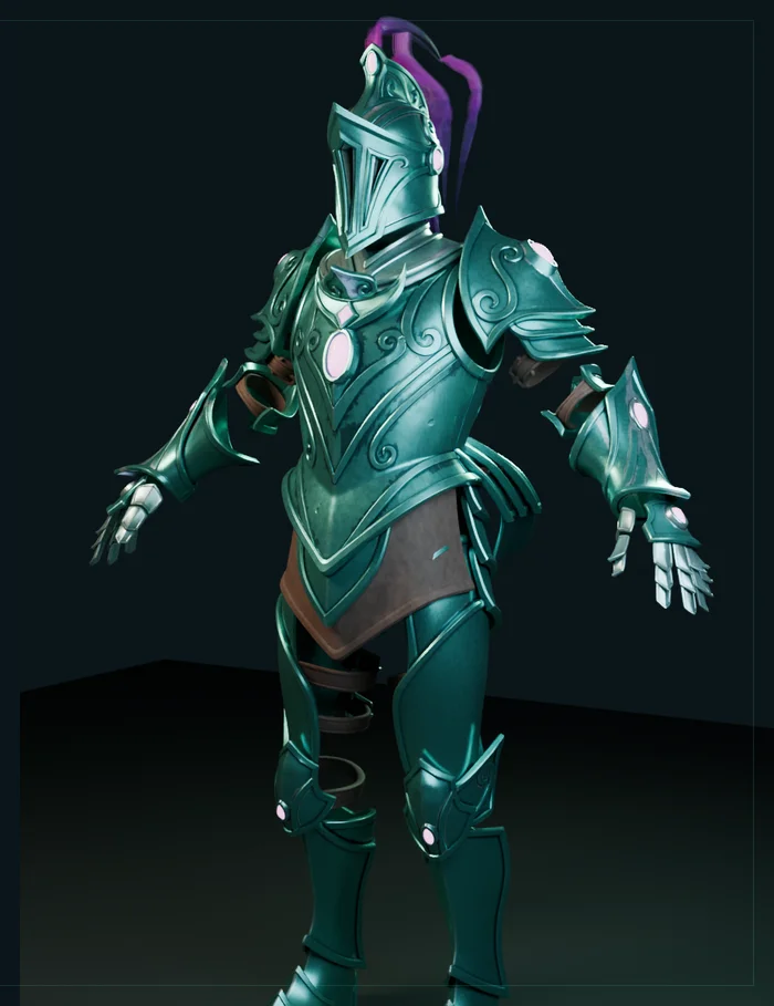 Rendered view of the finished digital armour